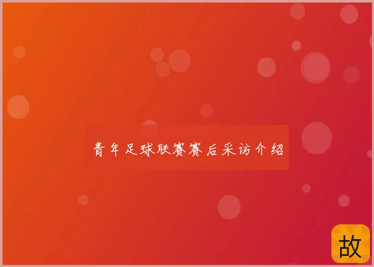 青年足球联赛赛后采访介绍